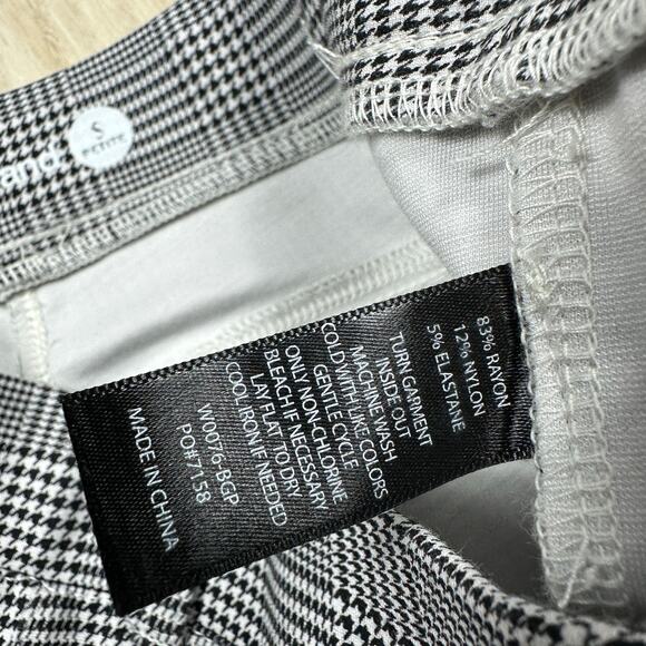 Betabrand Black Glen Plaid Stretch Straight Leg Pull On Dress Pants Small PETITE - Picture 9 of 12